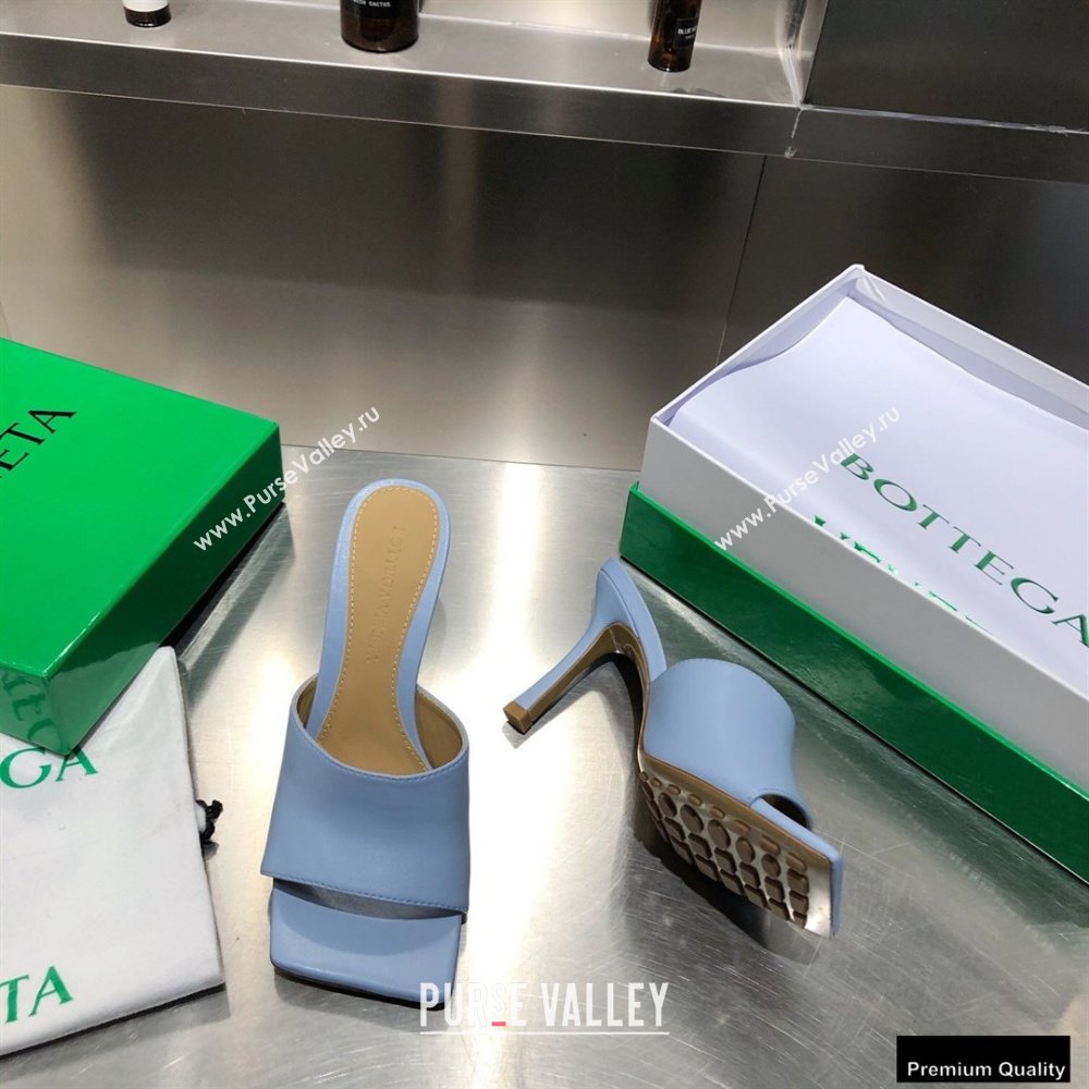 Bottega Veneta Heel 9cm Square Sole Stretch Mules Sandals Baby Blue 2021 (modeng-21010401)