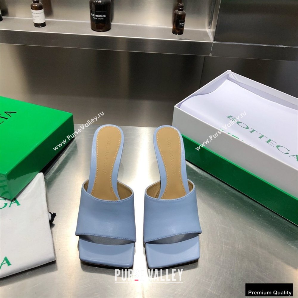Bottega Veneta Heel 9cm Square Sole Stretch Mules Sandals Baby Blue 2021 (modeng-21010401)