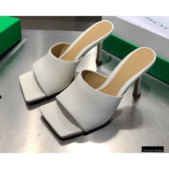 Bottega Veneta Heel 9cm Square Sole Stretch Mules Sandals Creamy 2021 (modeng-21010406)