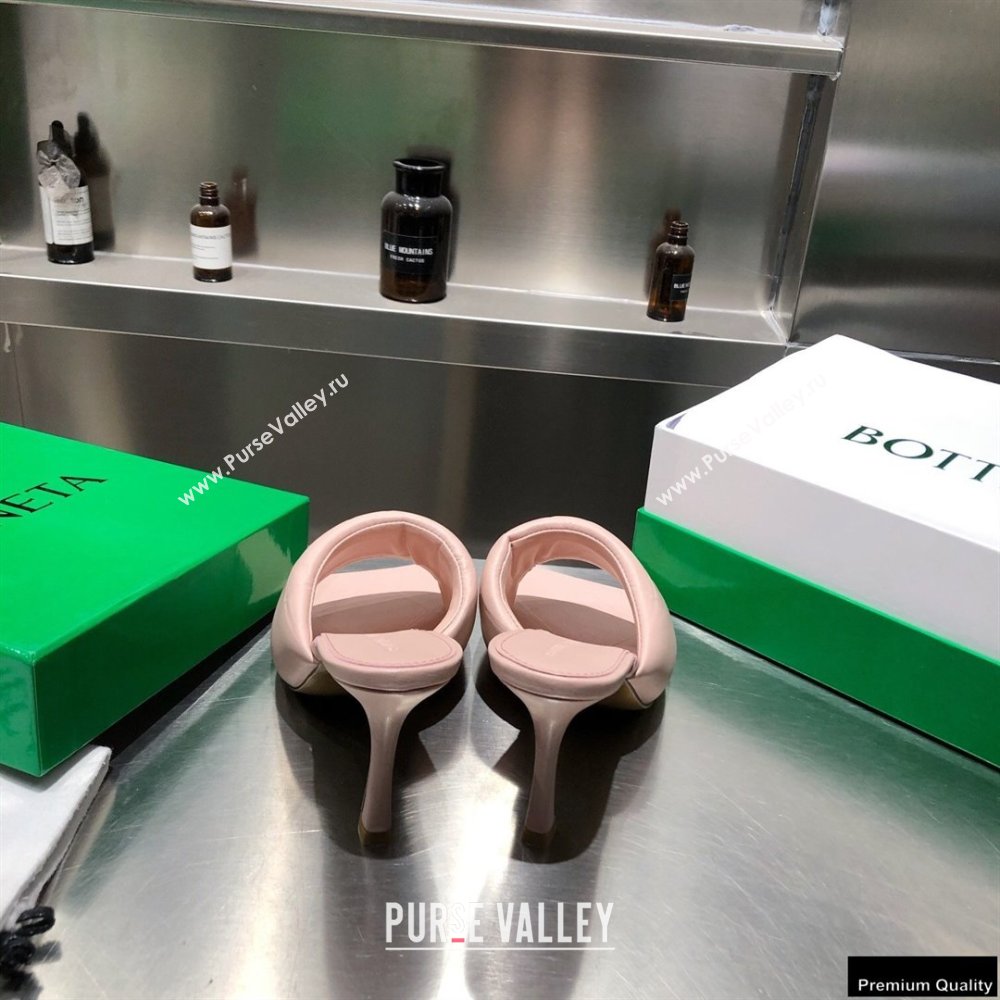 Bottega Veneta Heel 9cm Square Sole Quilted The Rubber Lido Mules Sandals Nude Pink 2021 (modeng-21010465)