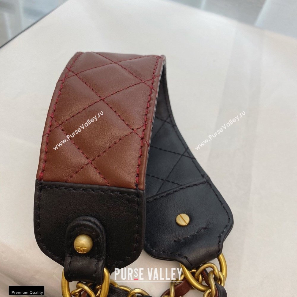 Chanel Calfskin Strap Into Bucket Bag AS2230 Black/Brown 2020 (smjd-21010506)