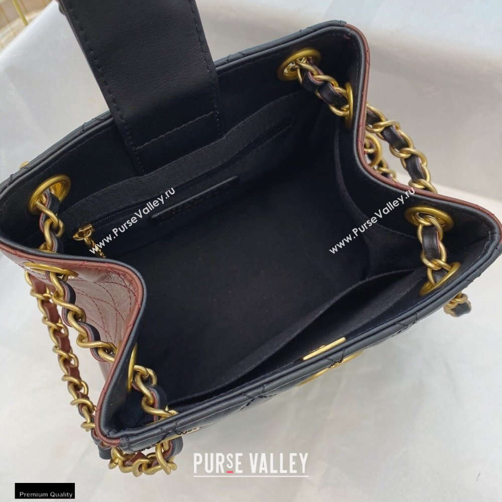Chanel Calfskin Strap Into Bucket Bag AS2230 Black/Brown 2020 (smjd-21010506)