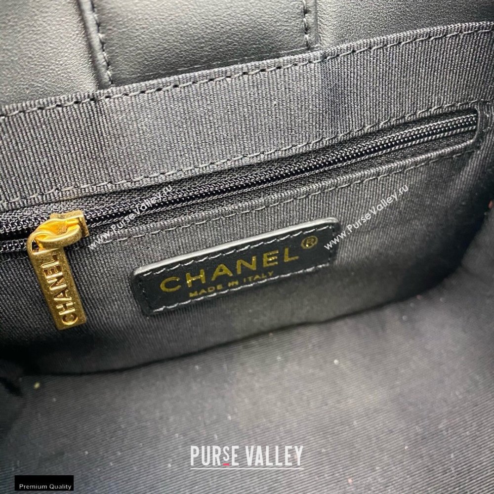 Chanel Calfskin Strap Into Bucket Bag AS2230 Black/Brown 2020 (smjd-21010506)