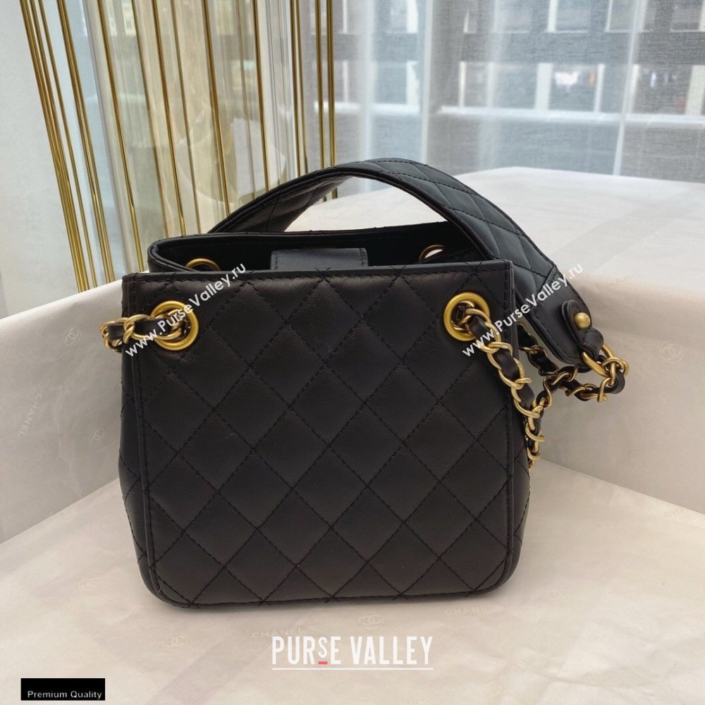 Chanel Calfskin Strap Into Bucket Bag AS2230 Black 2020 (smjd-21010505)
