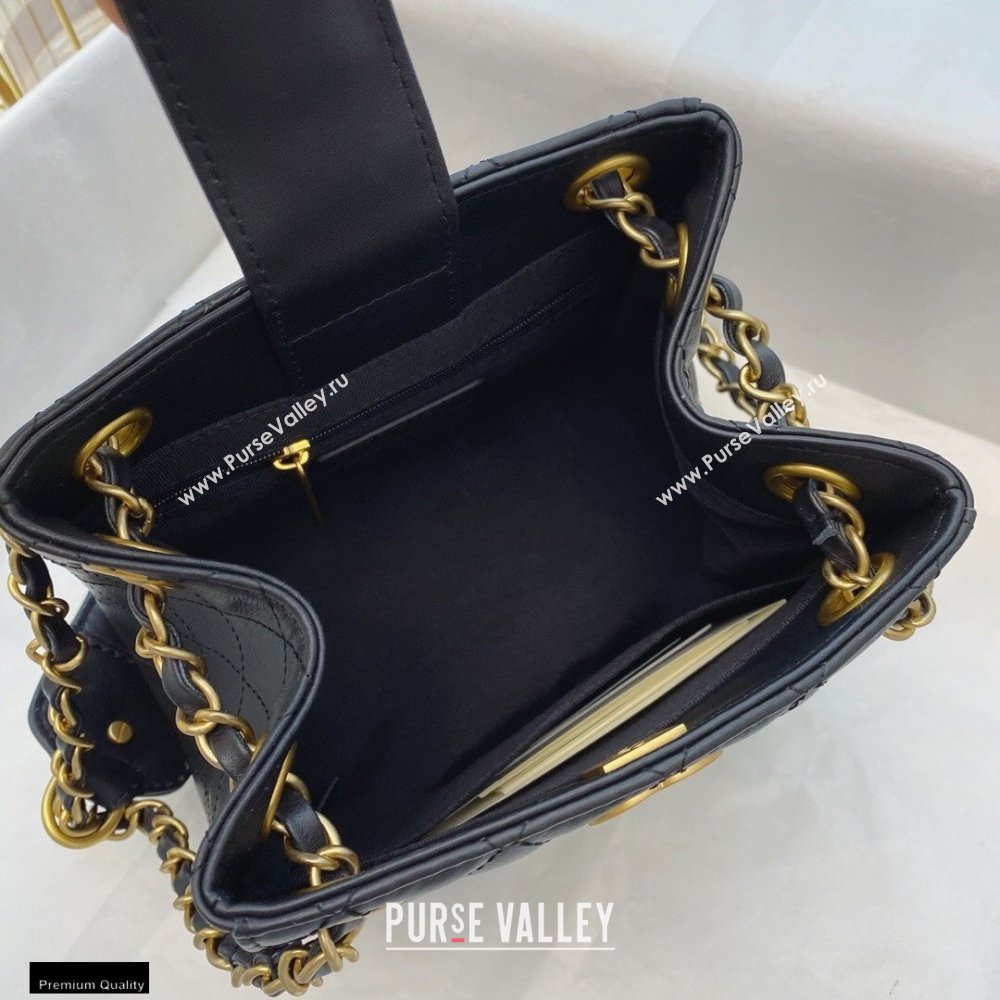 Chanel Calfskin Strap Into Bucket Bag AS2230 Black 2020 (smjd-21010505)