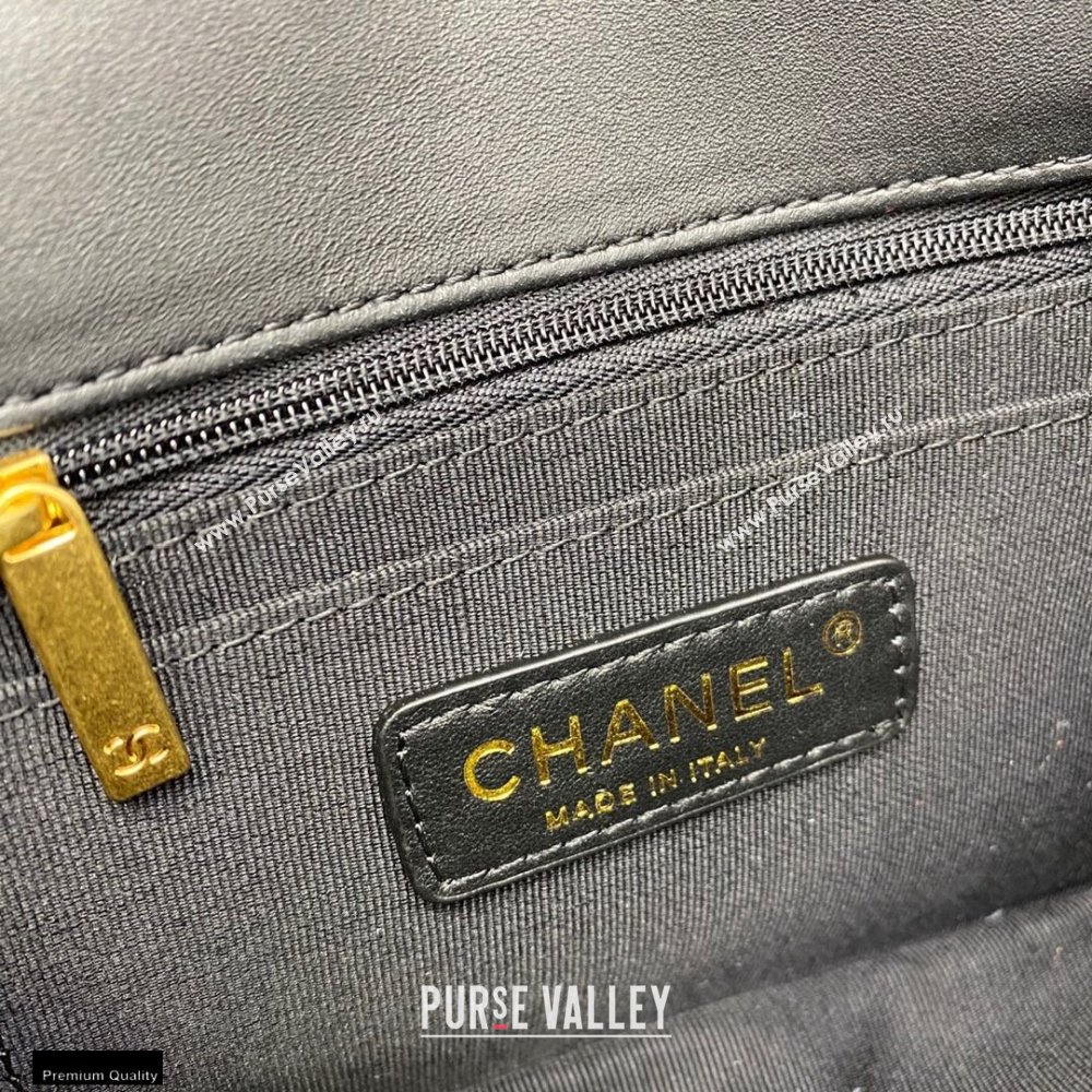 Chanel Calfskin Strap Into Small Flap Bag AS2228 Black/Brown 2020 (smjd-21010504)