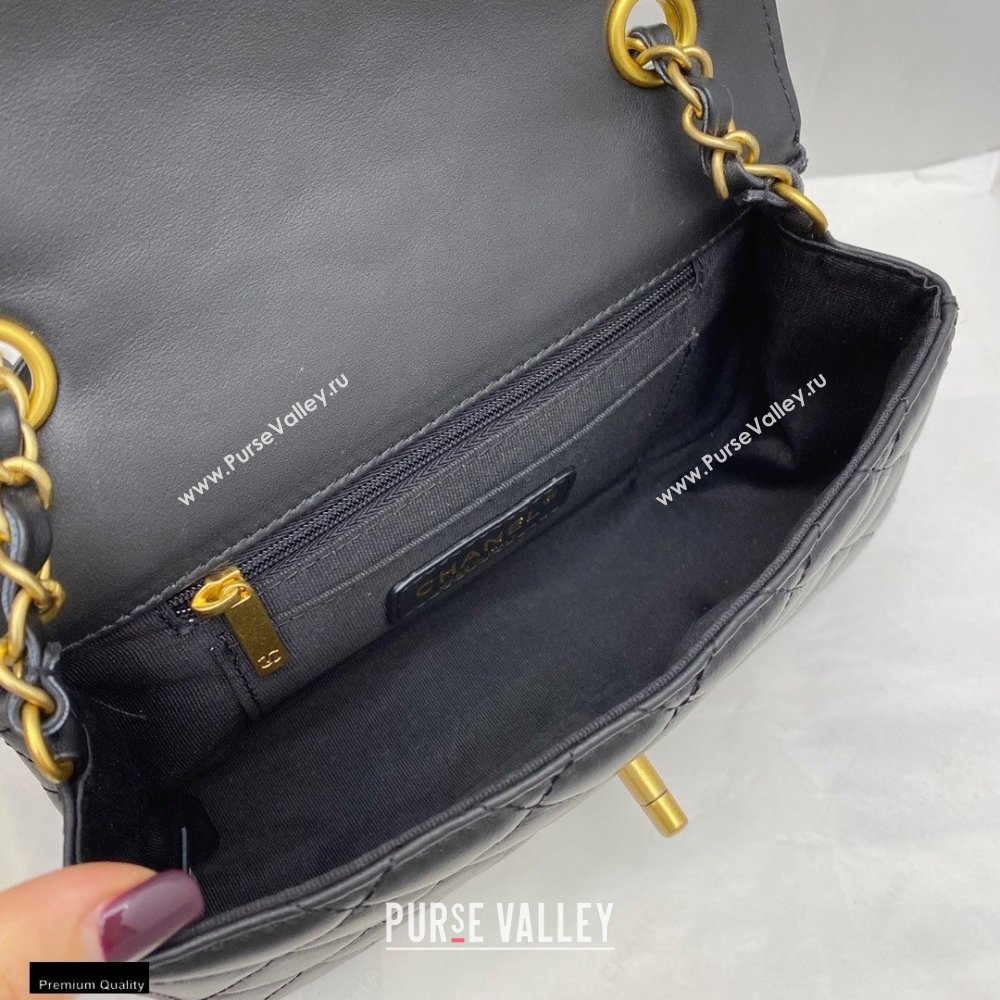 Chanel Calfskin Strap Into Small Flap Bag AS2228 Black 2020 (smjd-21010503)