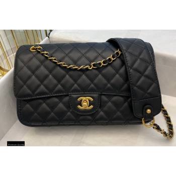 Chanel Calfskin Strap Into Flap Bag AS2229 Black 2020 (smjd-21010501)