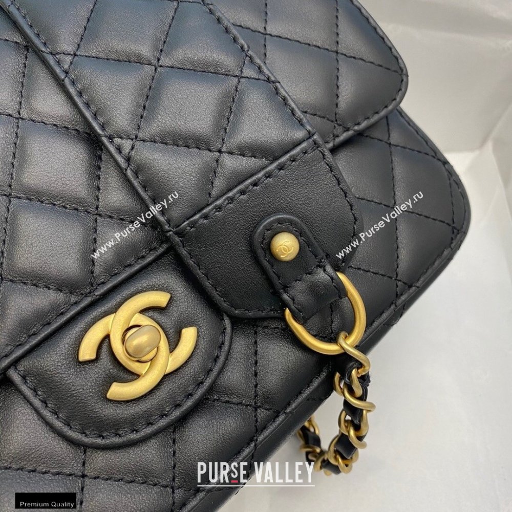 Chanel Calfskin Strap Into Flap Bag AS2229 Black 2020 (smjd-21010501)