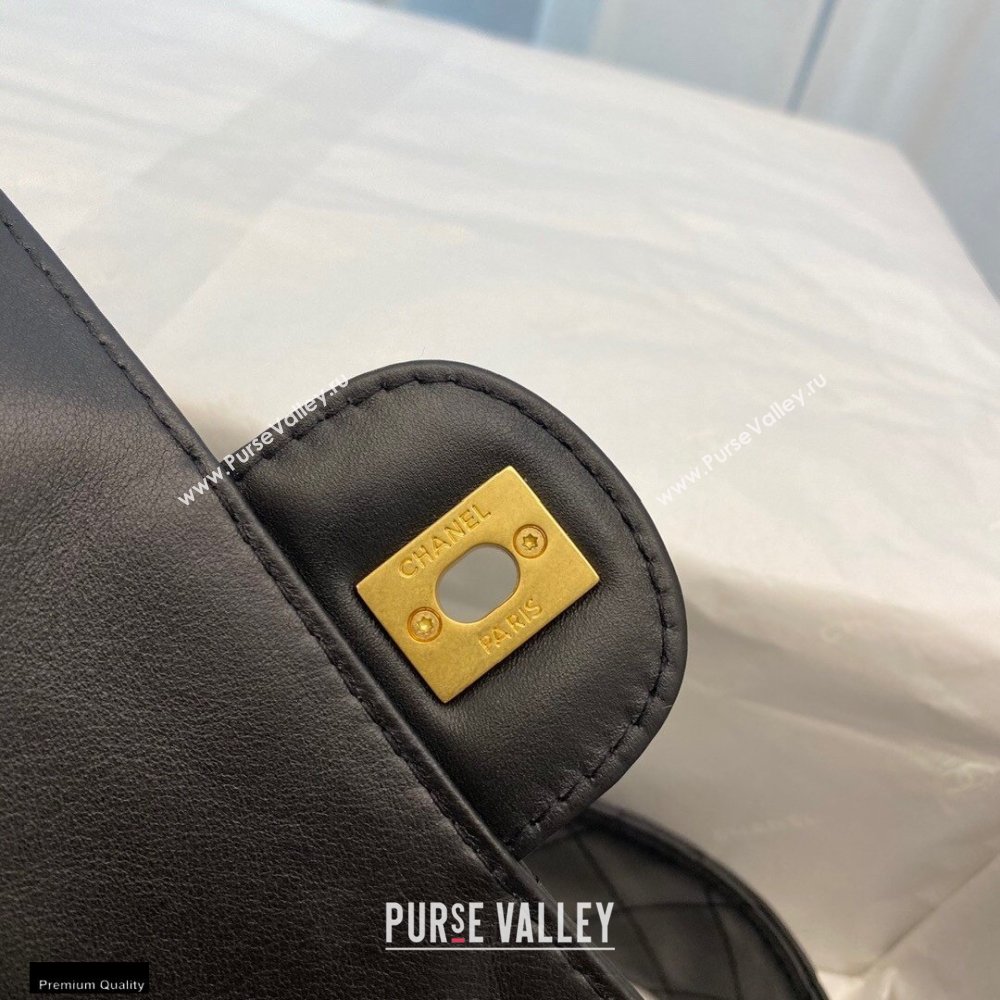 Chanel Calfskin Strap Into Flap Bag AS2229 Black 2020 (smjd-21010501)
