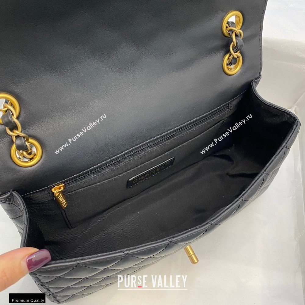 Chanel Calfskin Strap Into Flap Bag AS2229 Black 2020 (smjd-21010501)