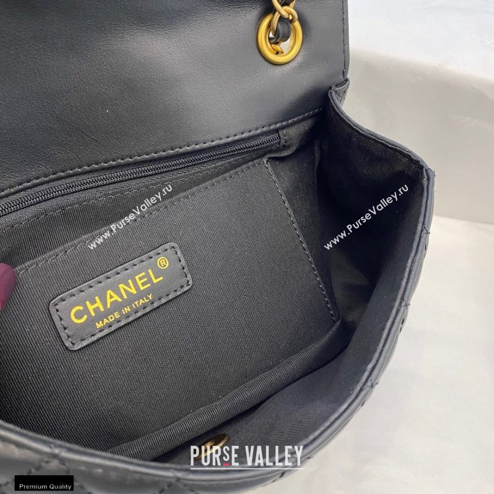 Chanel Calfskin Strap Into Flap Bag AS2229 Black 2020 (smjd-21010501)