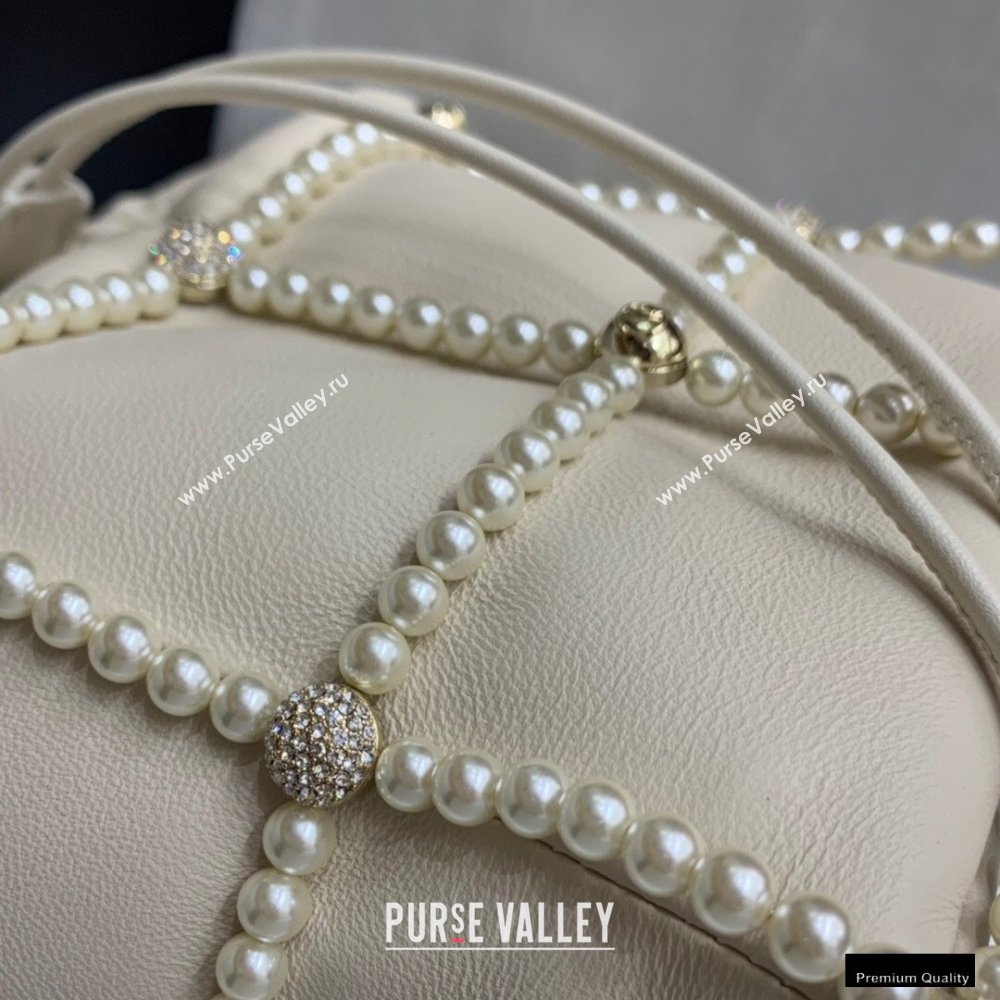 Chanel Drawstring Bucket Small Bag with Pearl Chain AS2314 Beige 2021 (jiyuan-21010510)