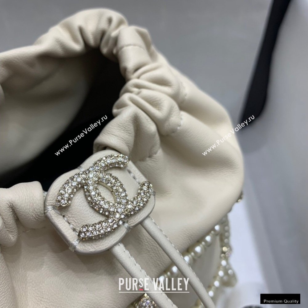 Chanel Drawstring Bucket Small Bag with Pearl Chain AS2314 Beige 2021 (jiyuan-21010510)