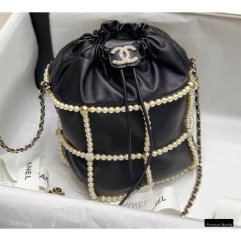 Chanel Drawstring Bucket Small Bag with Pearl Chain AS2314 Black 2021 (jiyuan-21010508)