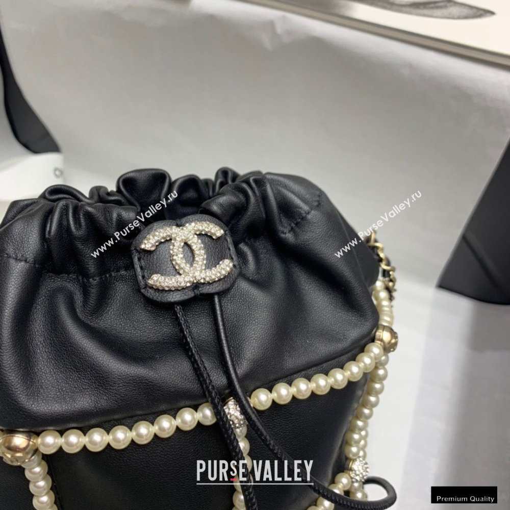 Chanel Drawstring Bucket Small Bag with Pearl Chain AS2314 Black 2021 (jiyuan-21010508)