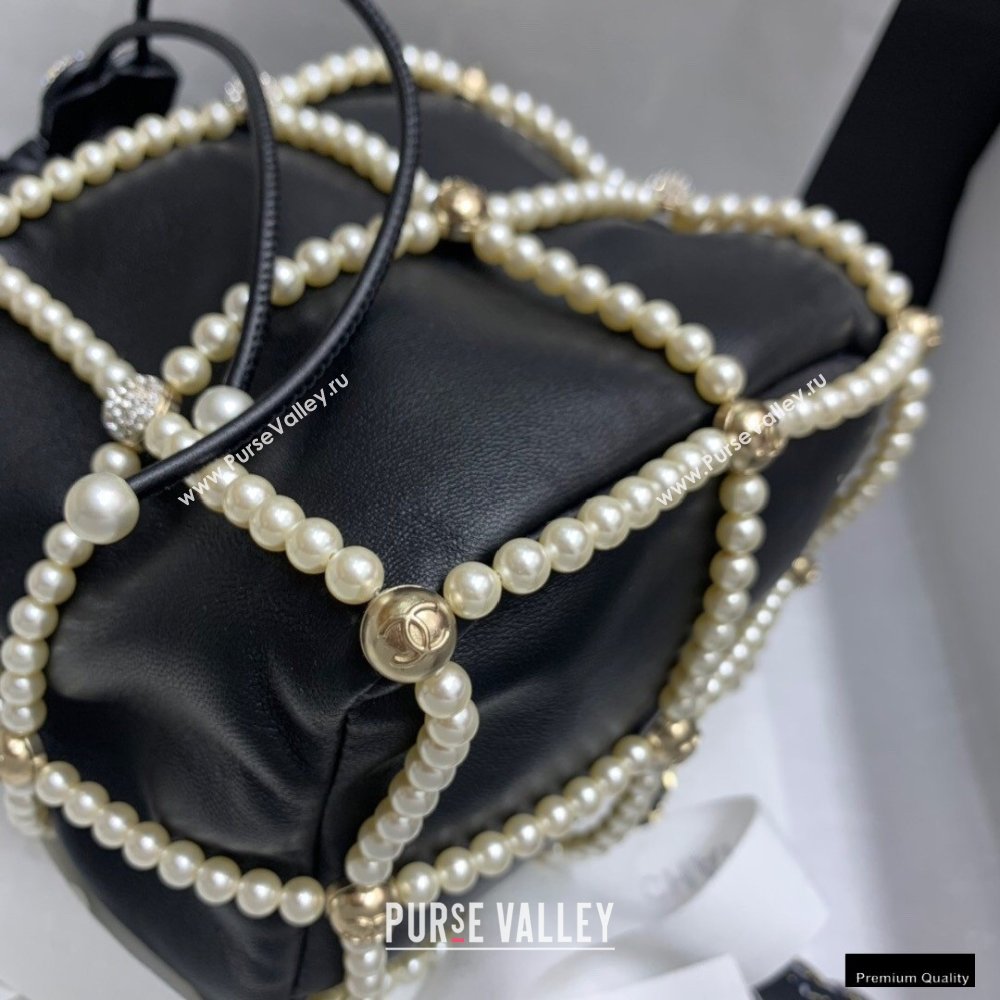 Chanel Drawstring Bucket Small Bag with Pearl Chain AS2314 Black 2021 (jiyuan-21010508)