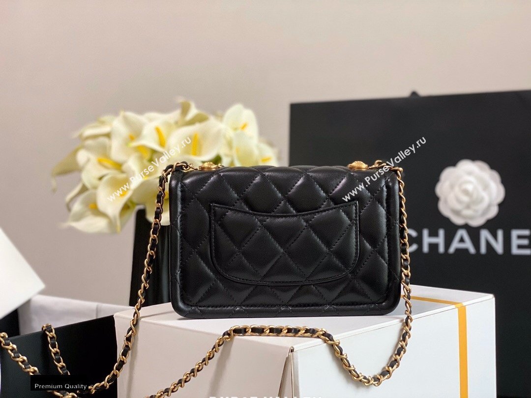 Chanel Lambskin CC Coin Wallet on Chain WOC Bag Black 2021 (jiyuan-21010514)