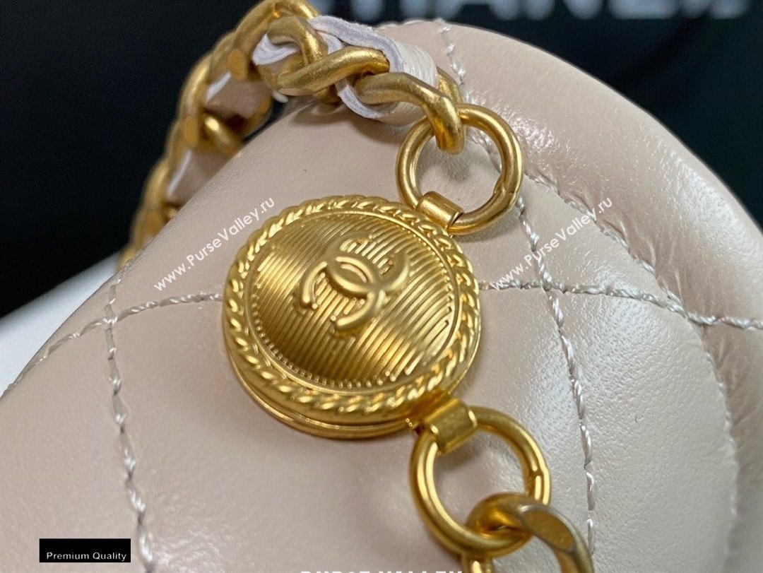 Chanel Lambskin CC Coin Wallet on Chain WOC Bag Beige 2021 (jiyuan-21010517)