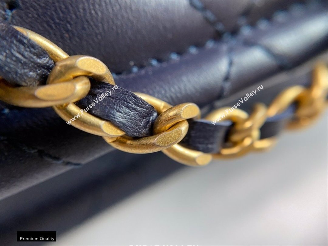 Chanel Lambskin CC Coin Wallet on Chain WOC Bag Navy Blue 2021 (jiyuan-21010515)