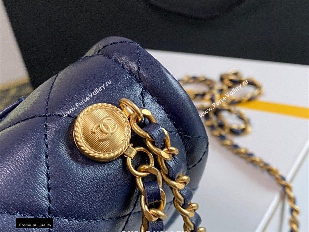 Chanel Lambskin CC Coin Wallet on Chain WOC Bag Navy Blue 2021 (jiyuan-21010515)