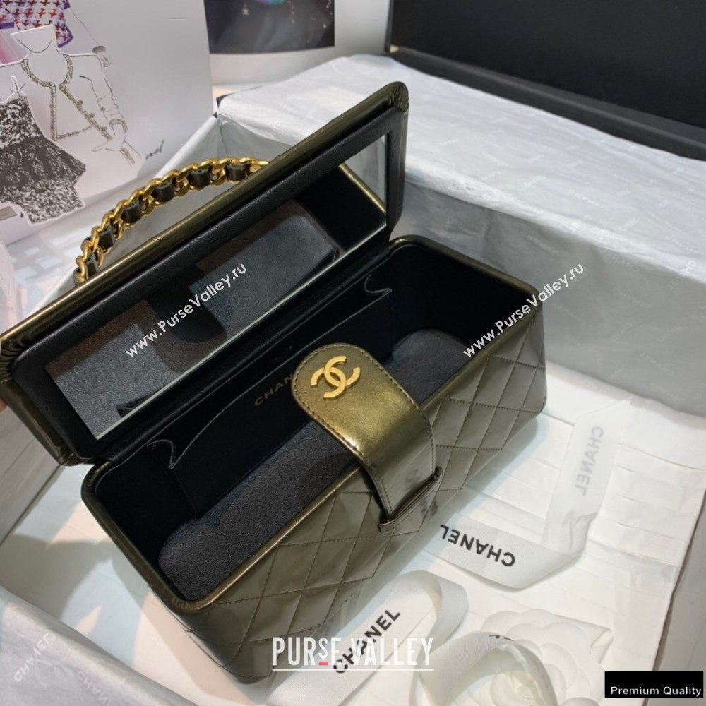 Chanel Get Round Vintage Vanity Case Bag Dark Green 2021 (jiyuan-21010523)