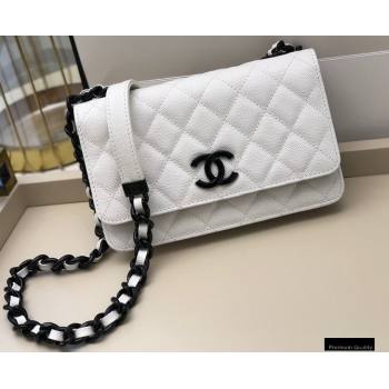 Chanel Grained Calfskin My Everything Wallet on Chain WOC Bag AP1954 White 2020 (smjd-21010512)