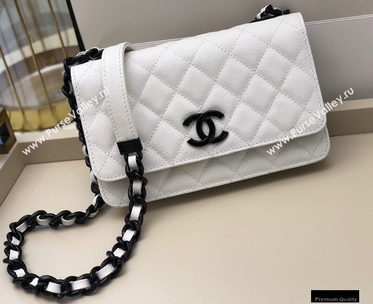 Chanel Grained Calfskin My Everything Wallet on Chain WOC Bag AP1954 White 2020 (smjd-21010512)