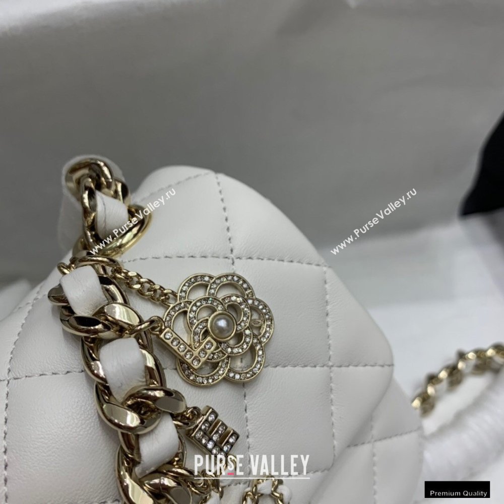 Chanel Classic Flap Small Bag with Charms AS2326 White 2021 (jiyuan-21010506)