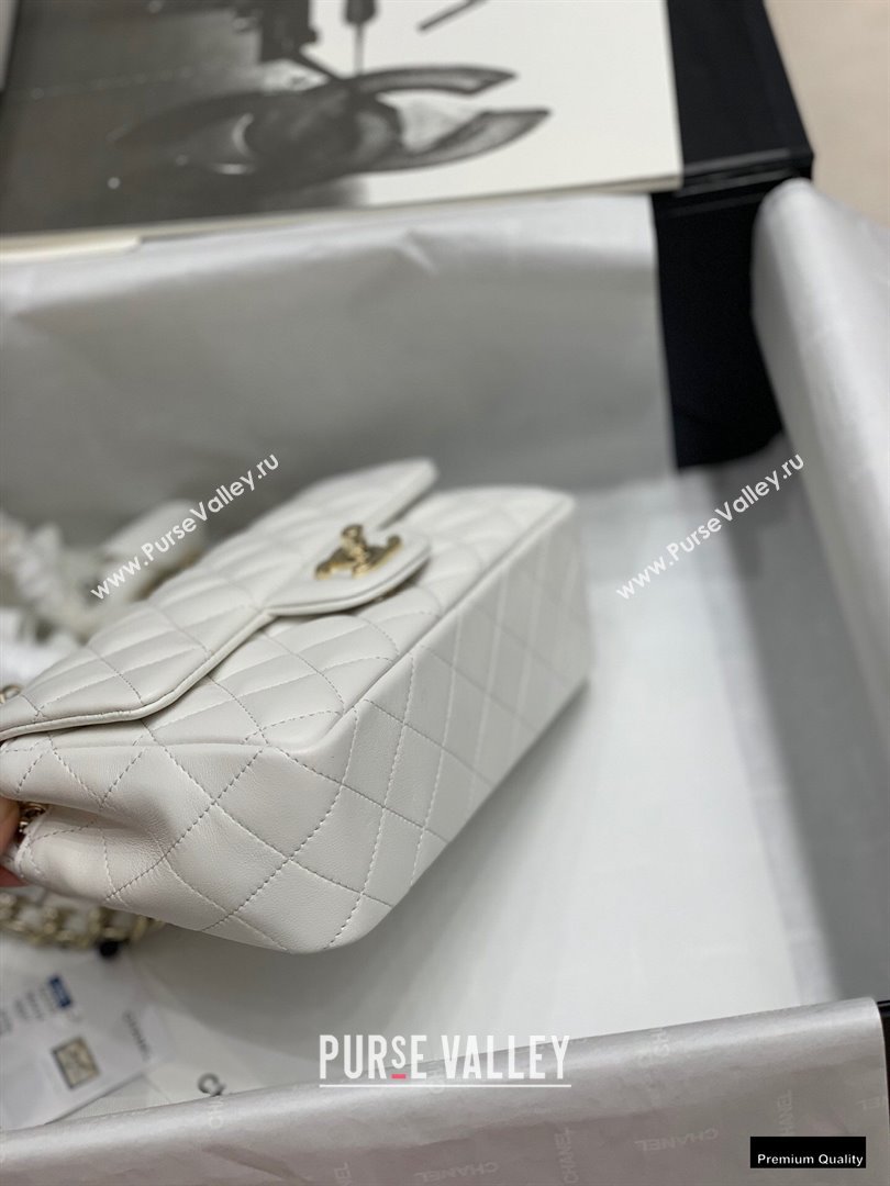 Chanel Classic Flap Small Bag with Charms AS2326 White 2021 (jiyuan-21010506)