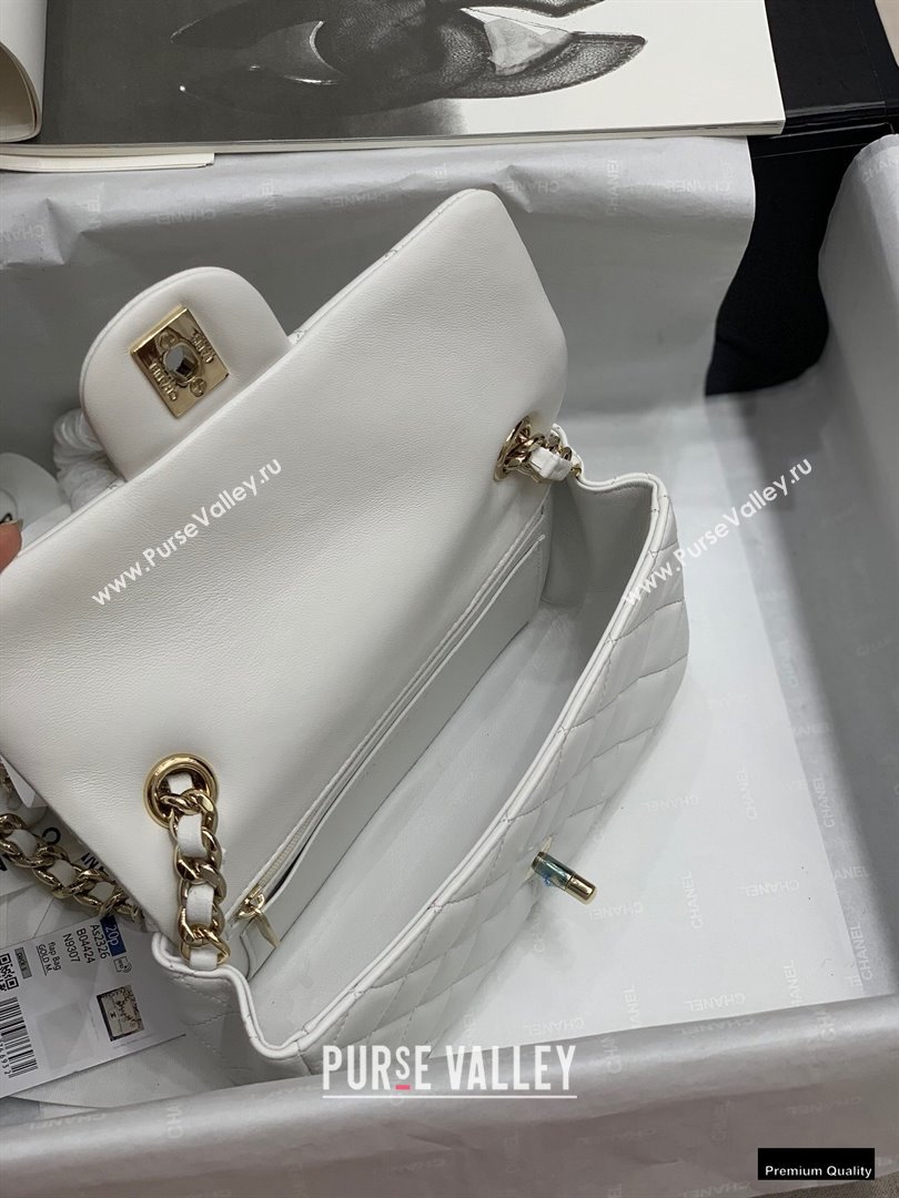 Chanel Classic Flap Small Bag with Charms AS2326 White 2021 (jiyuan-21010506)