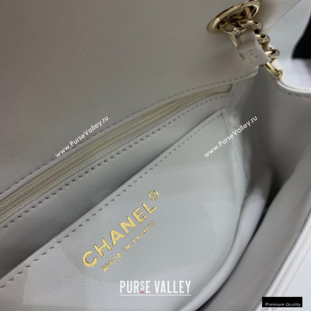 Chanel Classic Flap Small Bag with Charms AS2326 White 2021 (jiyuan-21010506)