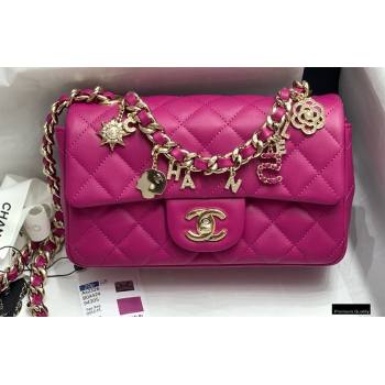 Chanel Classic Flap Small Bag with Charms AS2326 Fuchsia 2021 (jiyuan-21010507)
