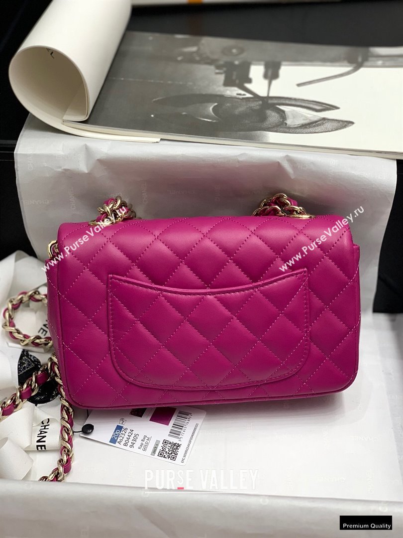 Chanel Classic Flap Small Bag with Charms AS2326 Fuchsia 2021 (jiyuan-21010507)