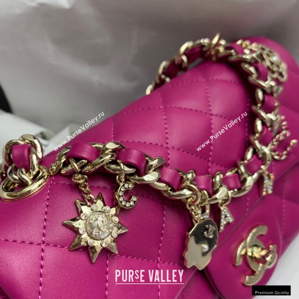 Chanel Classic Flap Small Bag with Charms AS2326 Fuchsia 2021 (jiyuan-21010507)