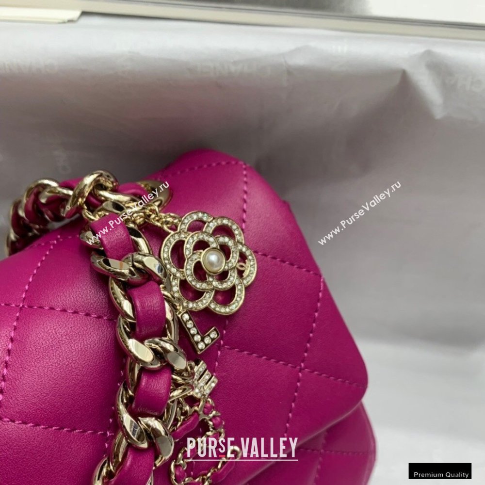 Chanel Classic Flap Small Bag with Charms AS2326 Fuchsia 2021 (jiyuan-21010507)