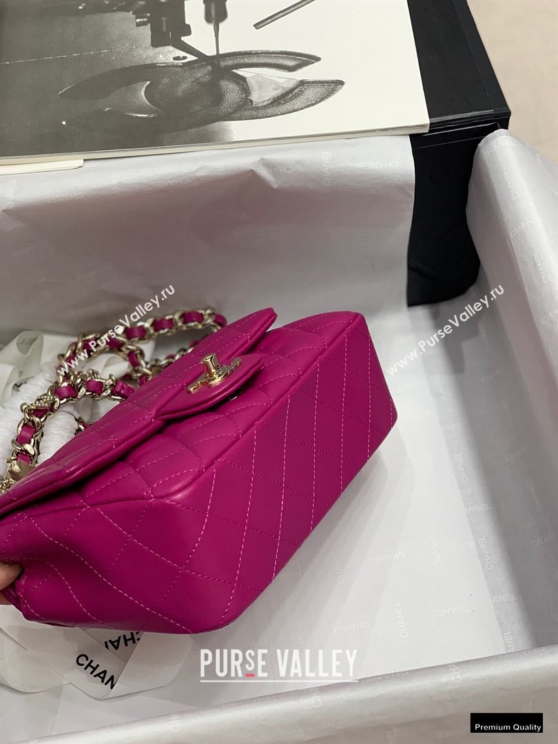 Chanel Classic Flap Small Bag with Charms AS2326 Fuchsia 2021 (jiyuan-21010507)