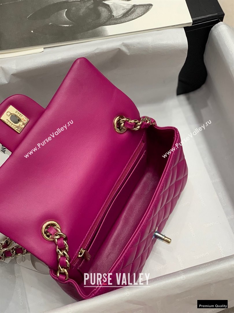 Chanel Classic Flap Small Bag with Charms AS2326 Fuchsia 2021 (jiyuan-21010507)