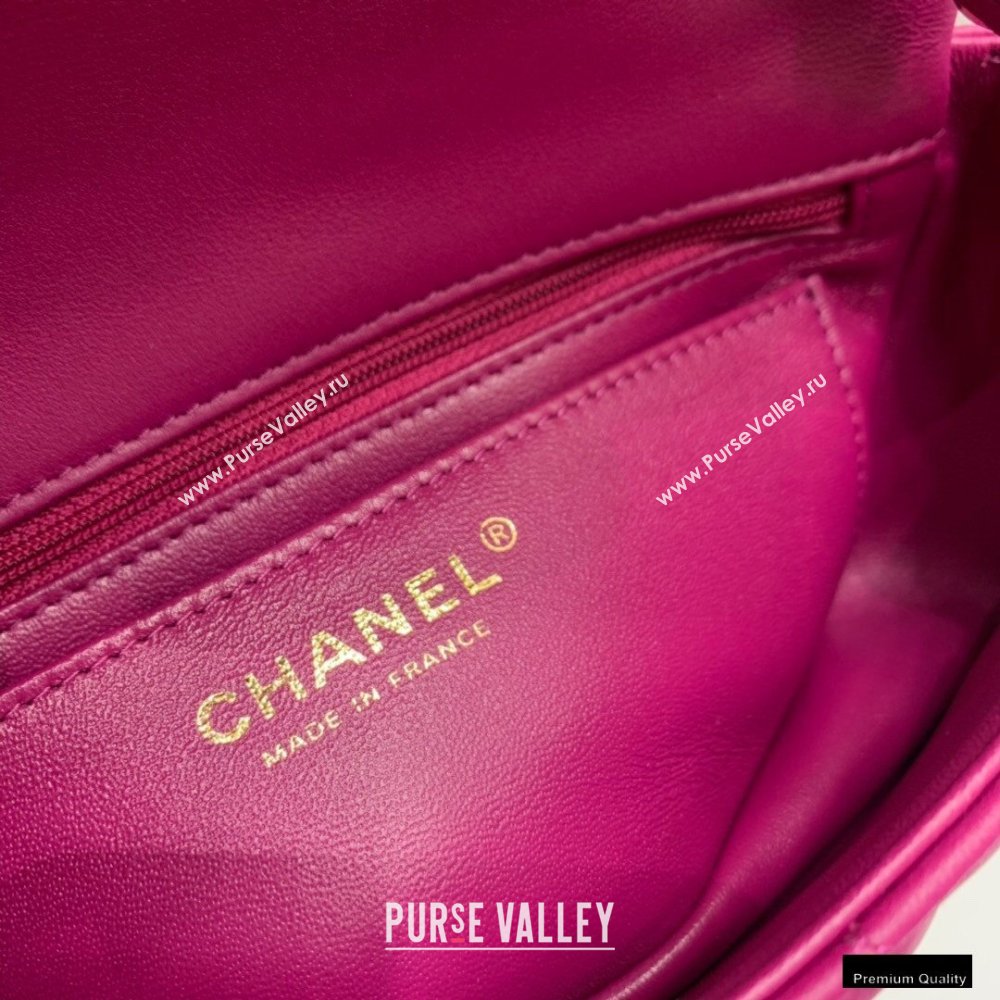 Chanel Classic Flap Small Bag with Charms AS2326 Fuchsia 2021 (jiyuan-21010507)