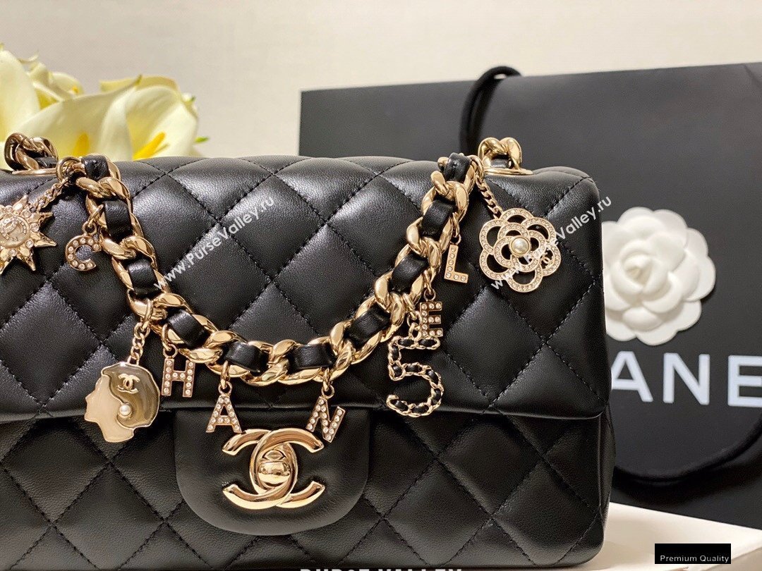 Chanel Classic Flap Small Bag with Charms AS2326 Black 2021 (jiyuan-21010505)