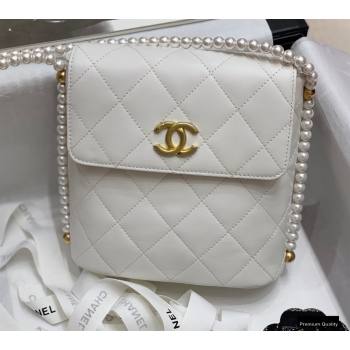 Chanel Pearl Around Flap Bag White 2021 (jiyuan-21010512)