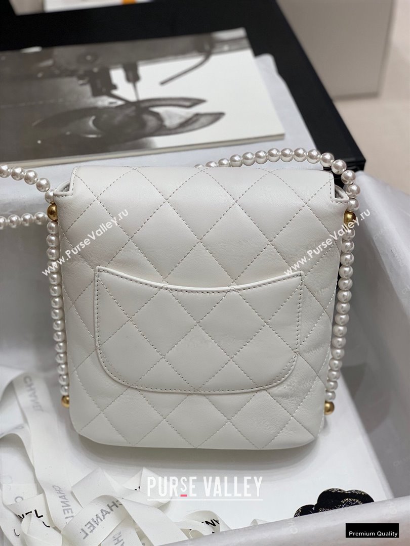 Chanel Pearl Around Flap Bag White 2021 (jiyuan-21010512)