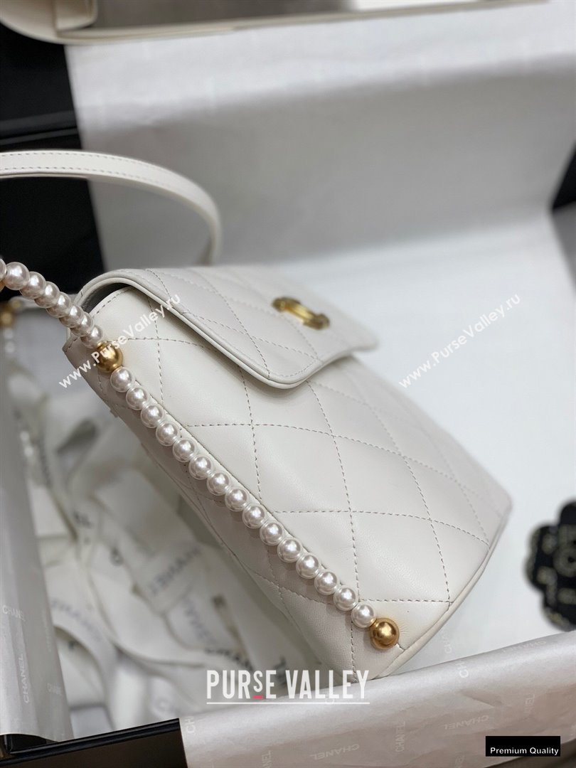 Chanel Pearl Around Flap Bag White 2021 (jiyuan-21010512)