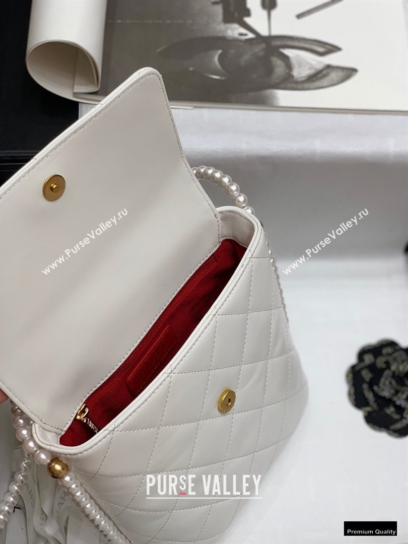 Chanel Pearl Around Flap Bag White 2021 (jiyuan-21010512)