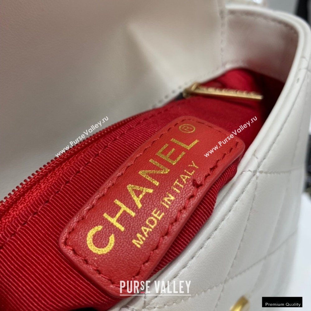 Chanel Pearl Around Flap Bag White 2021 (jiyuan-21010512)
