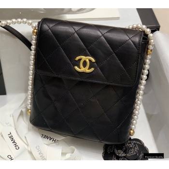 Chanel Pearl Around Flap Bag Black 2021 (jiyuan-21010511)