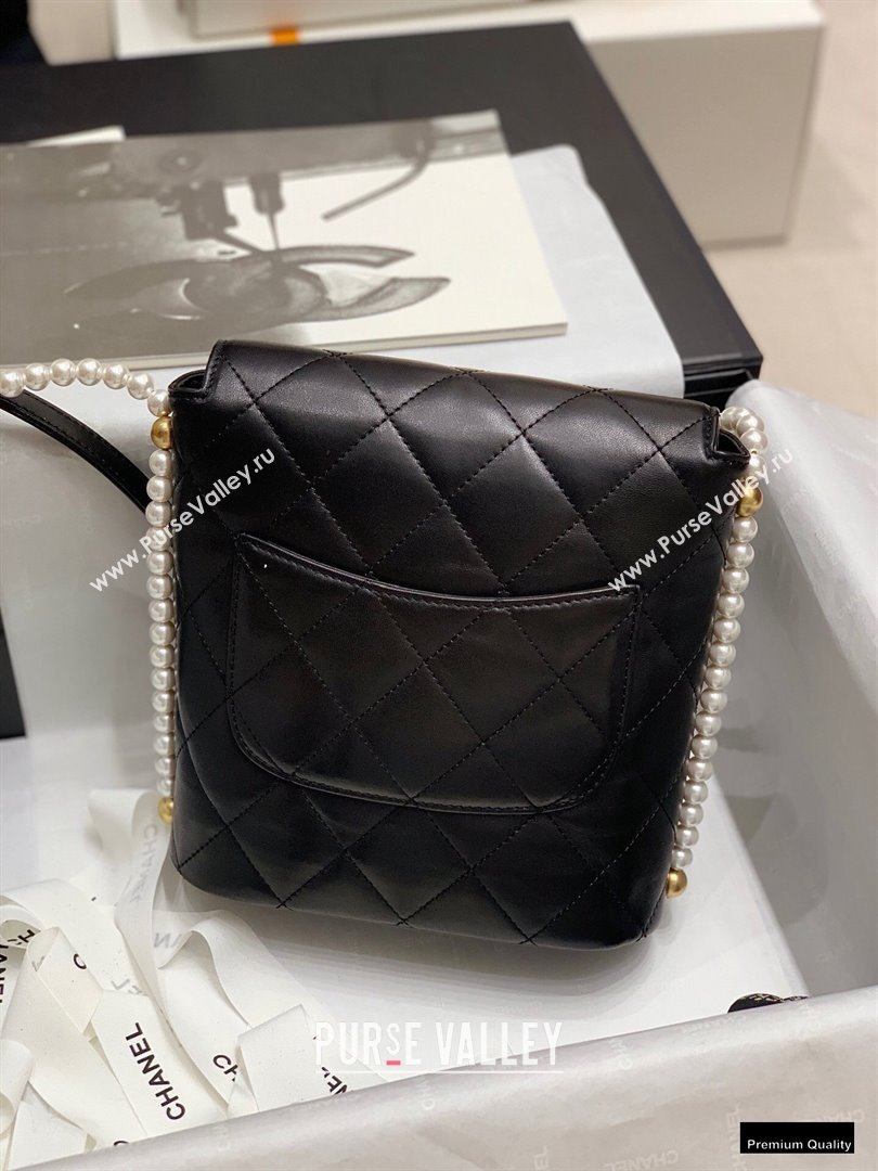 Chanel Pearl Around Flap Bag Black 2021 (jiyuan-21010511)