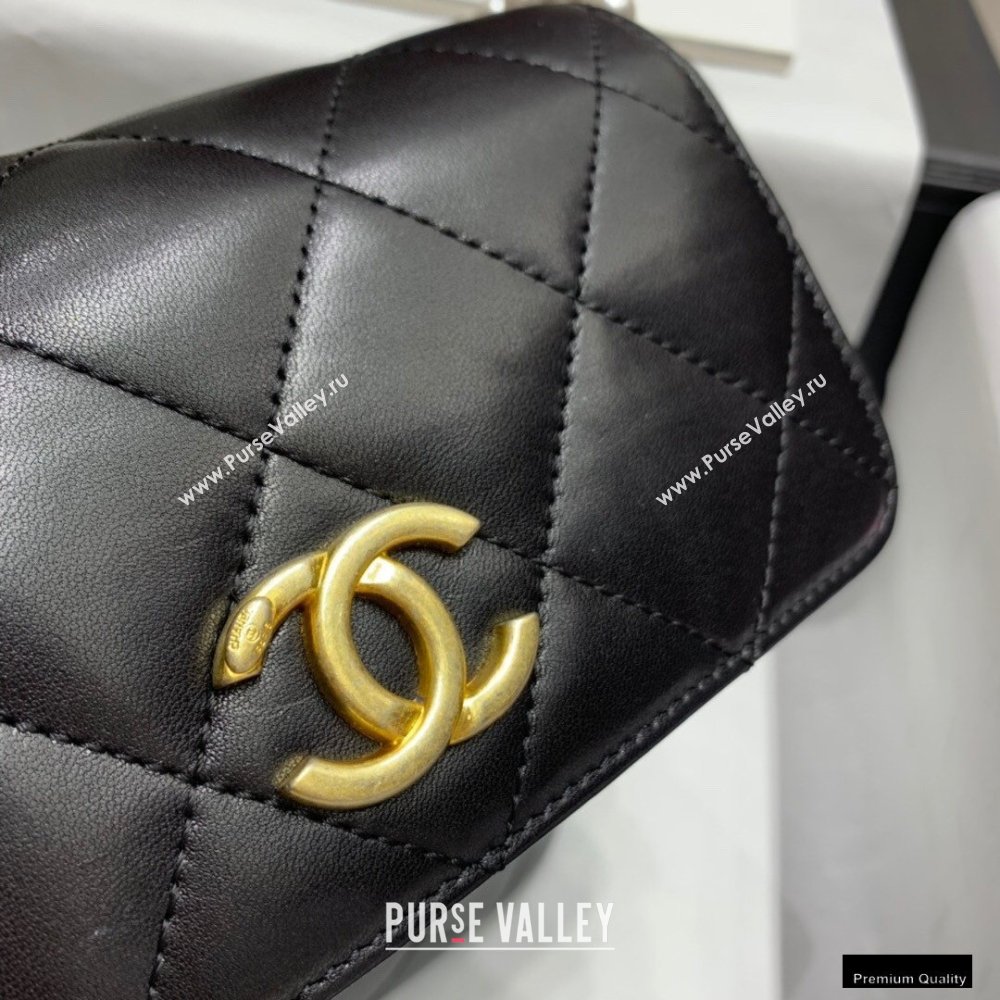 Chanel Pearl Around Flap Bag Black 2021 (jiyuan-21010511)