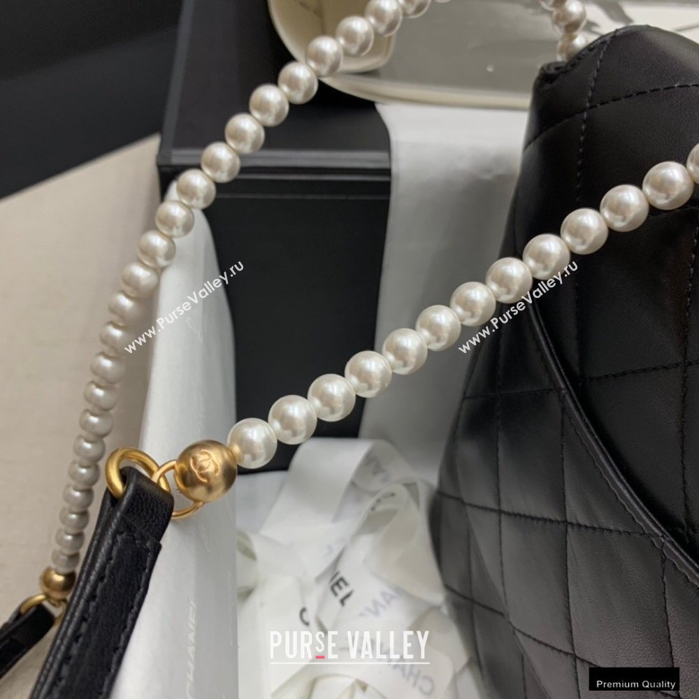 Chanel Pearl Around Flap Bag Black 2021 (jiyuan-21010511)