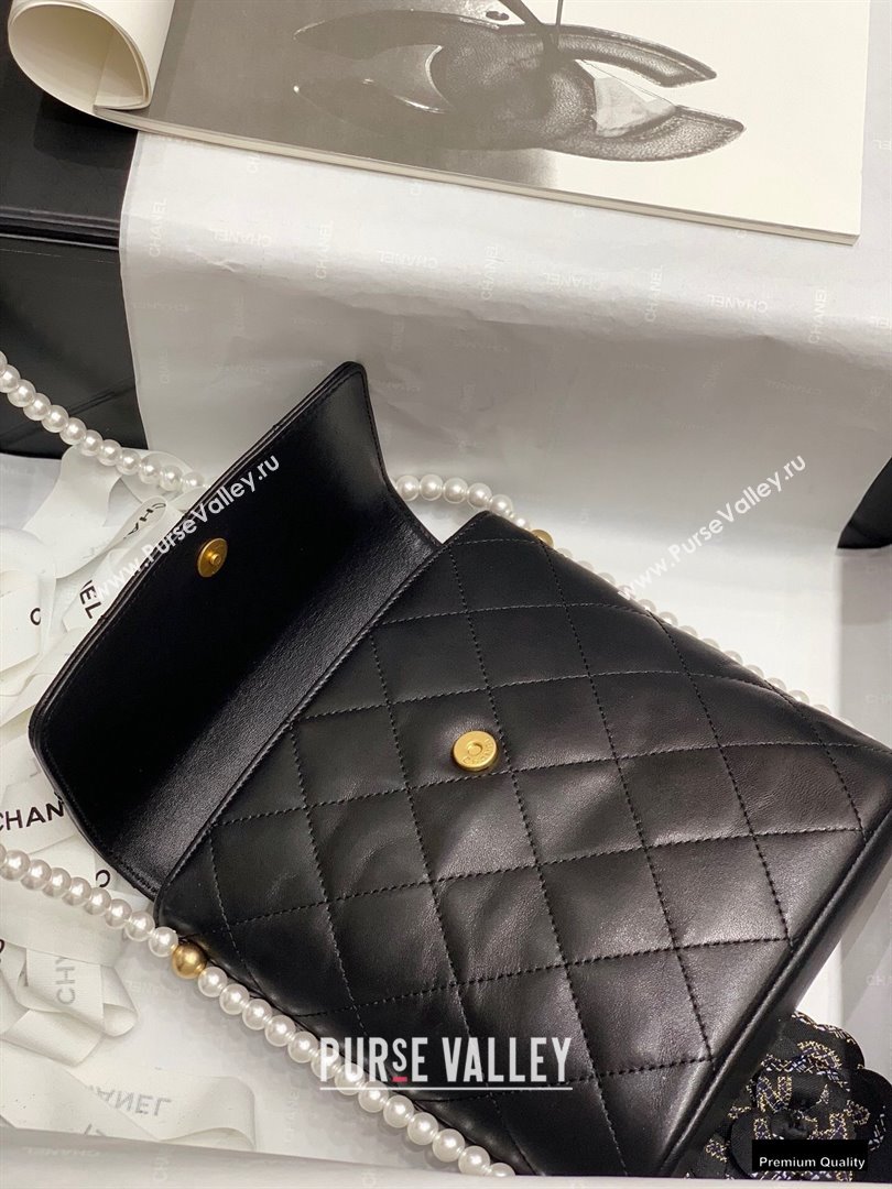 Chanel Pearl Around Flap Bag Black 2021 (jiyuan-21010511)